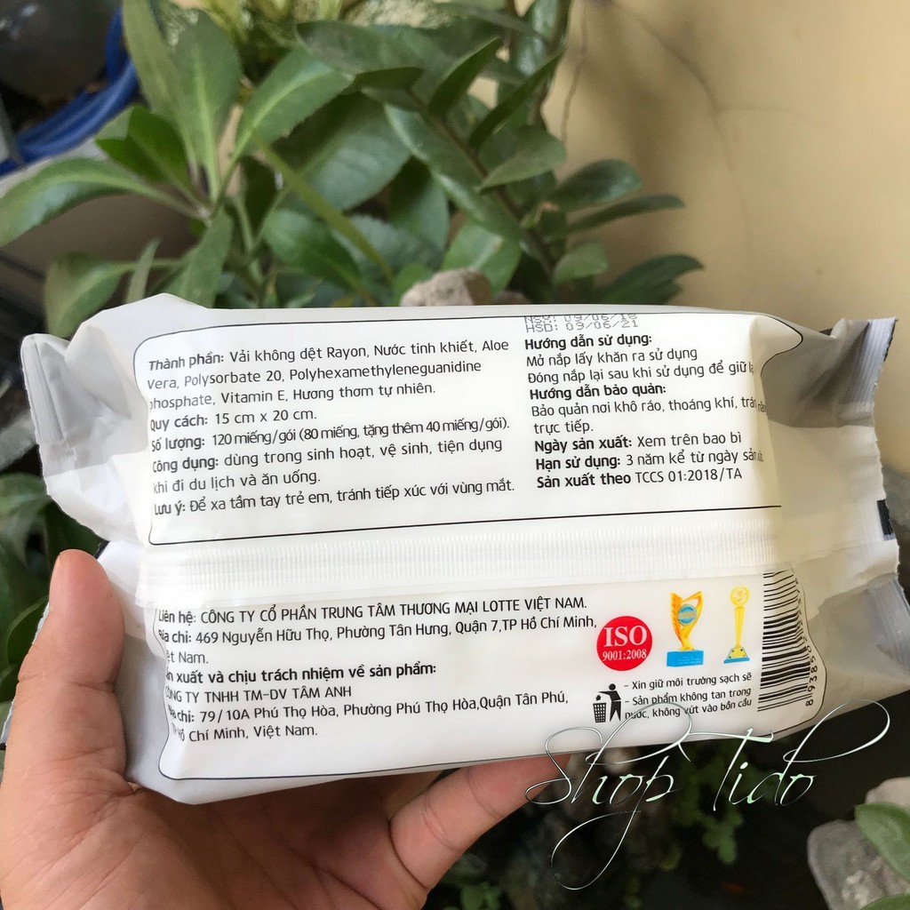 KHĂN ƯỚT GIA ĐÌNH 120 MIẾNG CHOICE L LOTTE