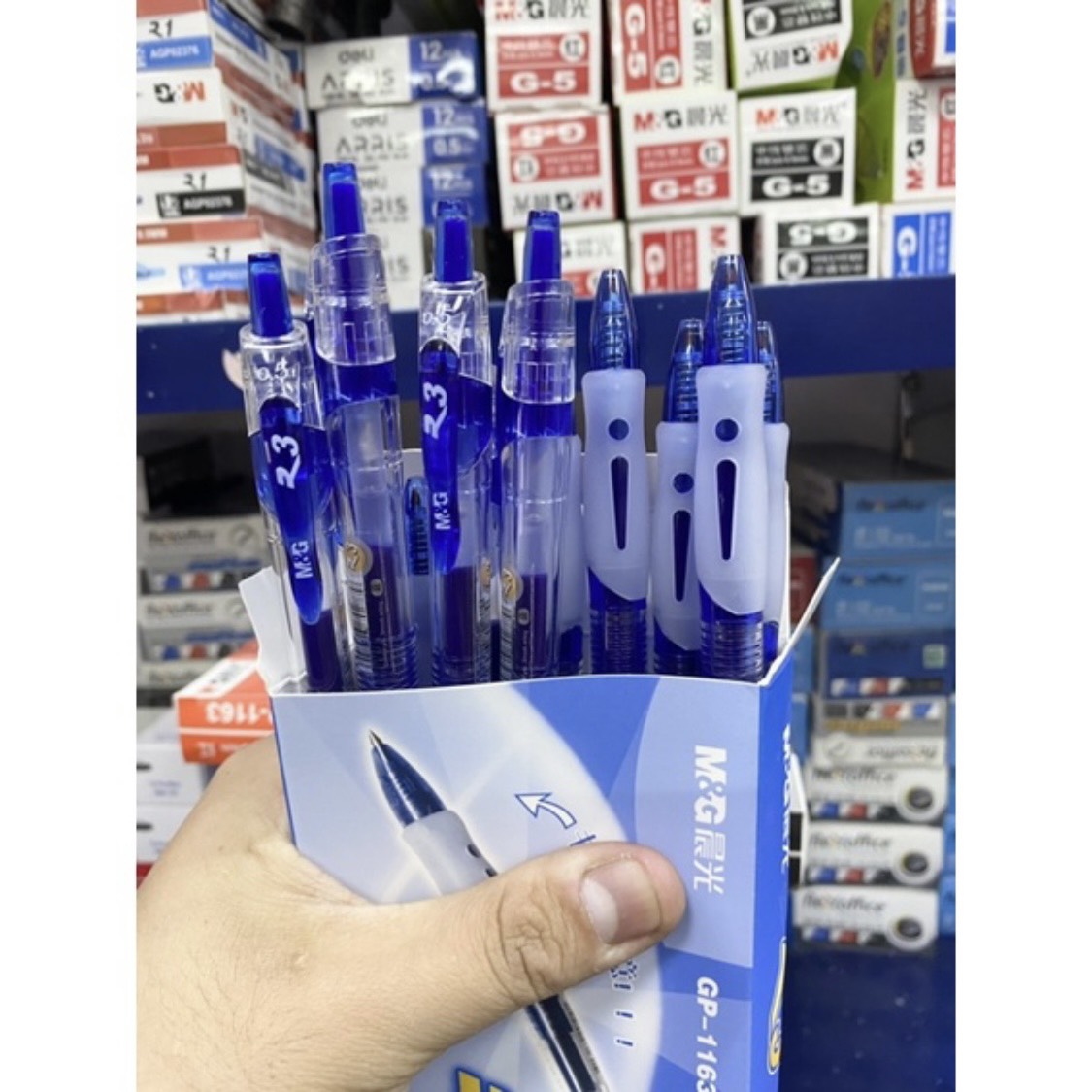 Hộp 12 cây bút bi nước béo m&g r3 gp-1163 0.5mm