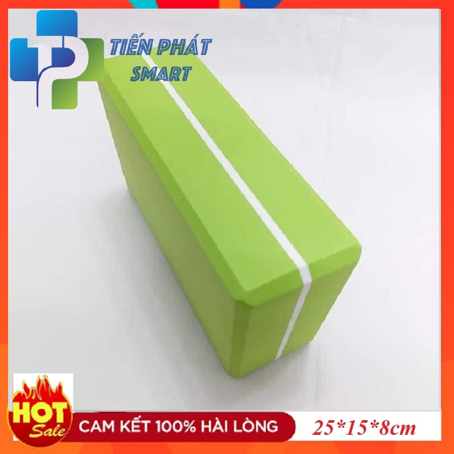 Gối Tập Yoga - Gạch Tập Yoga - Màu Xanh Lá– Chính Hãng Tienphatsmart ( Mẫu kẻ viền trắng)