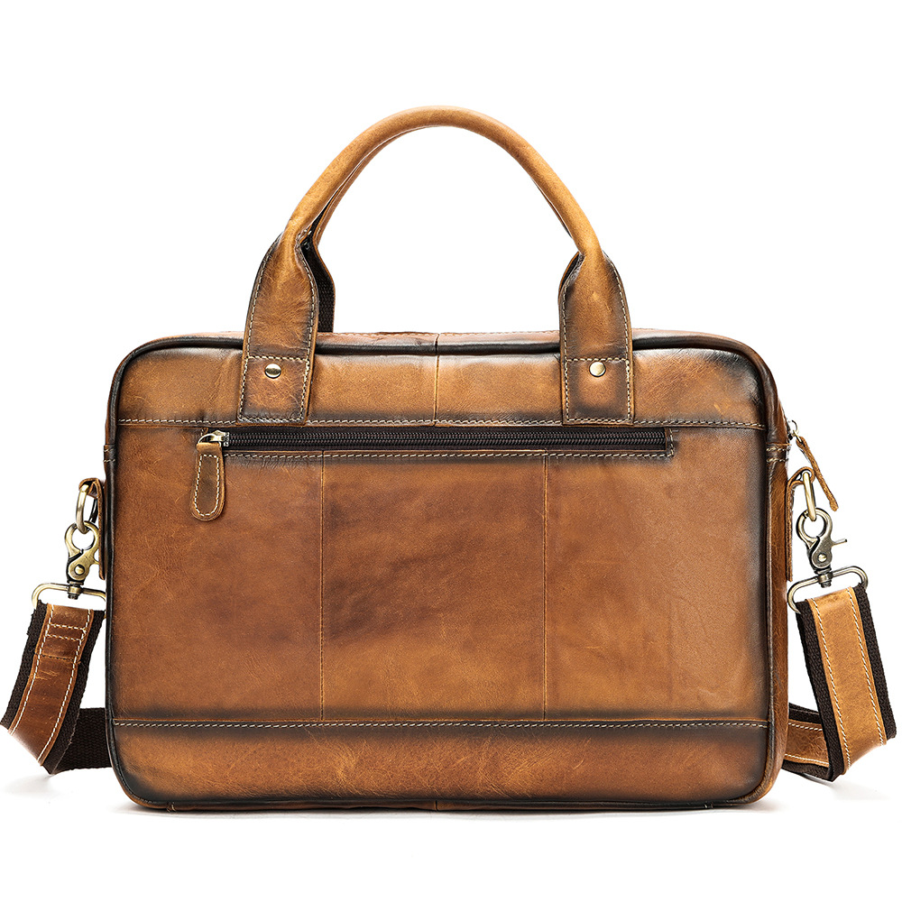 [Genuine leather] bag business men real cowhide CD309LD (Brown)-100% genuine leather, BH 3 years