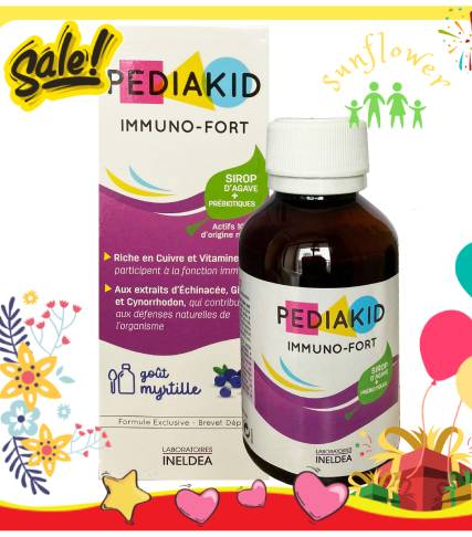 Pediakid Immuno Fort 125 ml Vitamin tổng hợp tăng cường hệ miễn dịch cho bé từ 6 tháng của Pháp