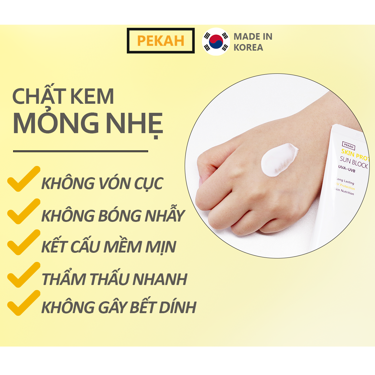 Kem Chống Nắng Vật Lý Pekah Skin Protect UV Sun Block SPF 50+ PA+++ 70ml