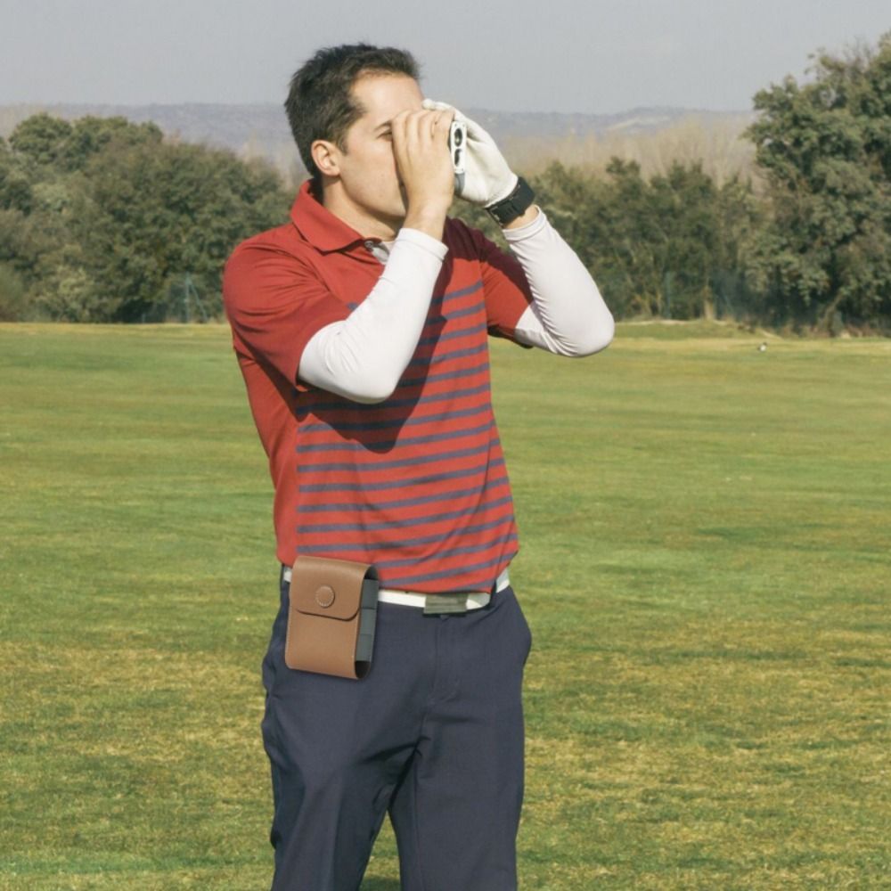 DAGLIGT Golf Accessory Golf Equipment Leather Protective Case Ranging Instrument Bag Waterproof Box Stitching Case Leather Box Golf Rangefinder ic Case Golf Ball Bag Diastimeter Case For Golf Leather Storage Case