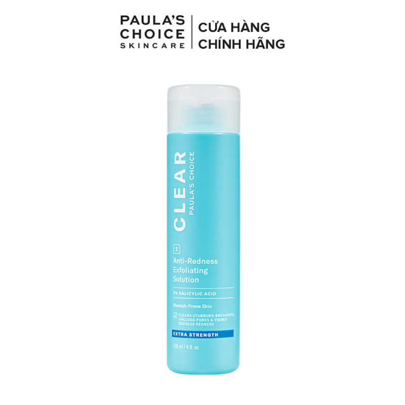 Dung dịch tẩy da chết ngăn ngừa mụn sưng viêm chuyên sâu Paula’s Choice Clear Extra Strength Anti-Redness Exfoliating Solution 118ml 6210 giá rẻ