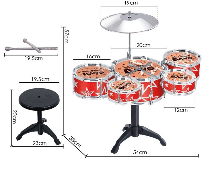 [HCM]Bộ trống JAZZ DRUM 5 trống có ghế
