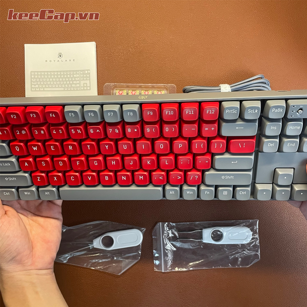 [KEECAP] Royal AXA r87 dark night Red Rose (3 mode - 87 keys-hotswap)