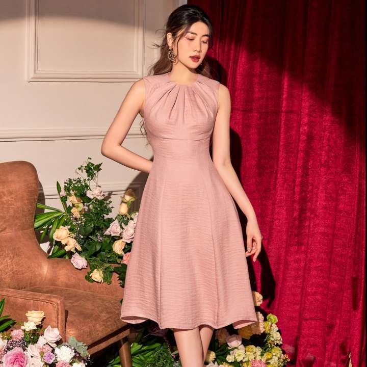 OLV – Đầm Flamingo Pleated Chest Dress – OLV ,SKU : 1668112994_VNAMZ-7380221543 >>>🇻🇳 Top1Vietnam 🛒>>> lazada.vn 🇻🇳🇻🇳🇻🇳🛒🛍🛒