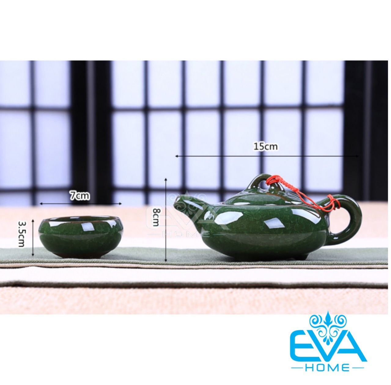 Bộ ấm chén trà ngọc cá 3D