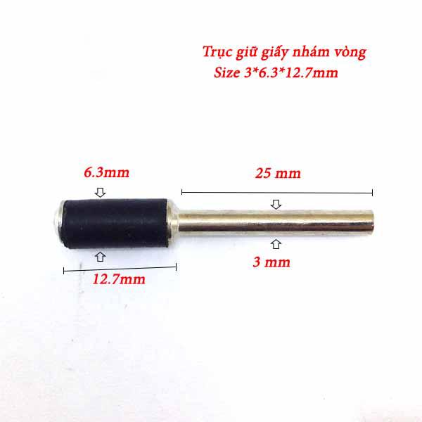 Bộ 5 Cây Trục Giữ Giấy Nhám Vòng Size 3X6.3X12.7MM (nhỏ)