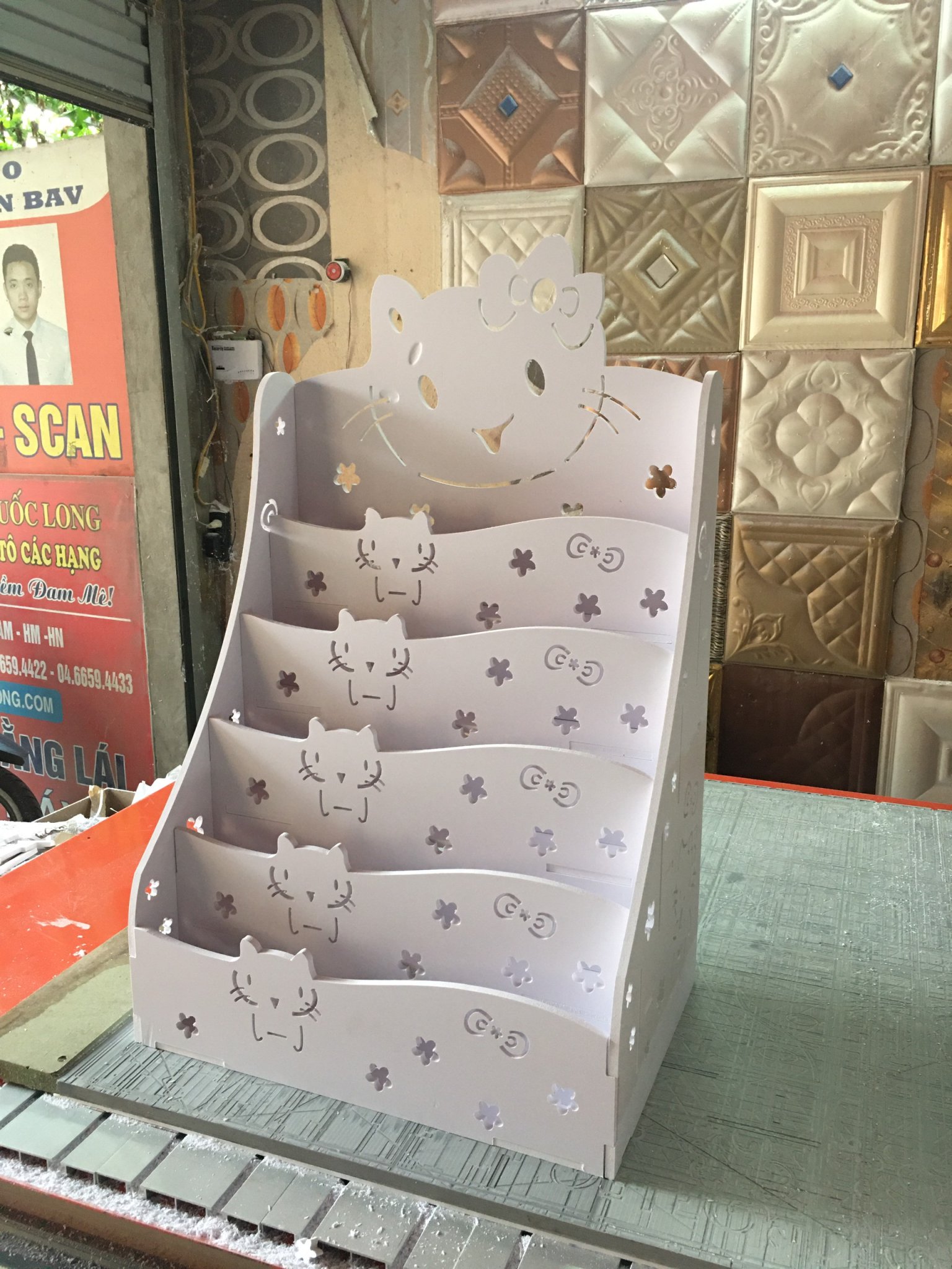 Kệ giá sách Hello Kitty đựng đồ đa năng tự tháo lắp đa năng (3 size)