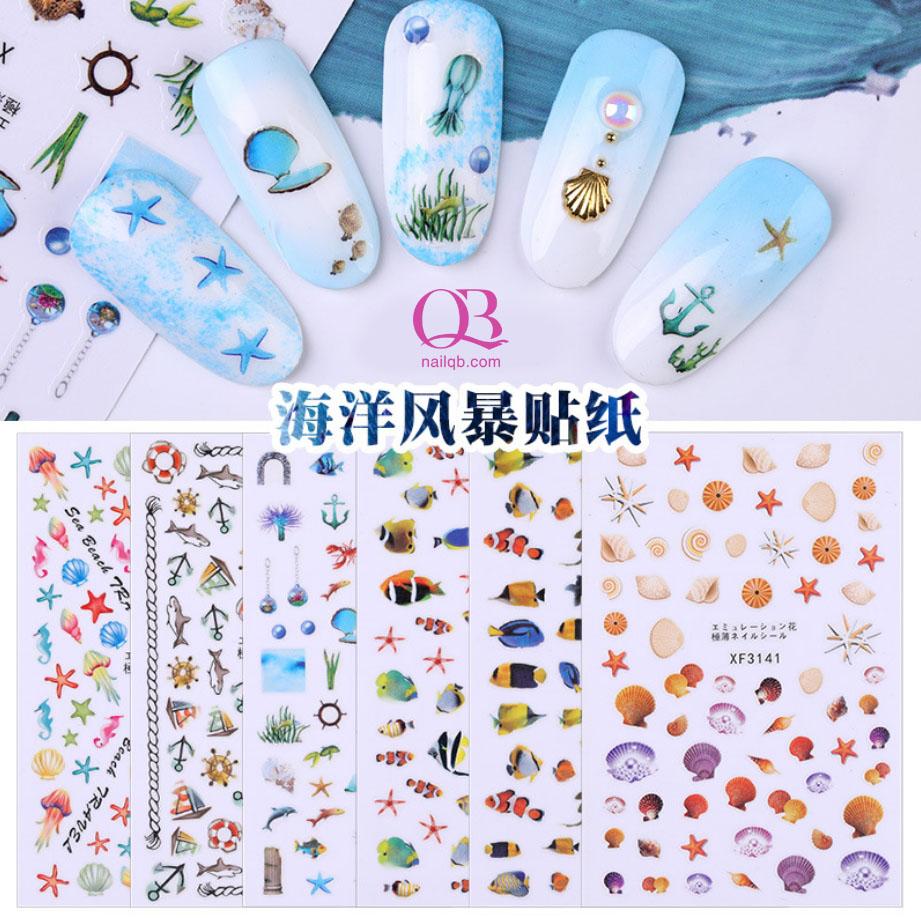 [HCM]Sticker dán móng trang trí móng chủ đề biển