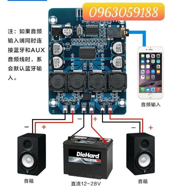 Mạch Loa Kéo Có Bluetooth - Mạch Khuyếch Đại âm thanh