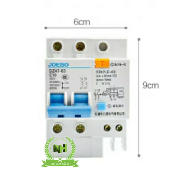 Aptomat chống giật 2 pha DZ47-63