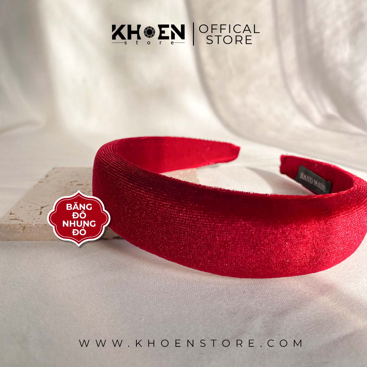 Cài tóc - Băng đô nhung đỏ - Khoen Store