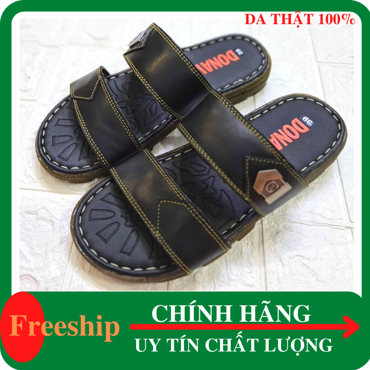 Dép da bò cao cấp đế siêu bền khâu viền chắc chắn