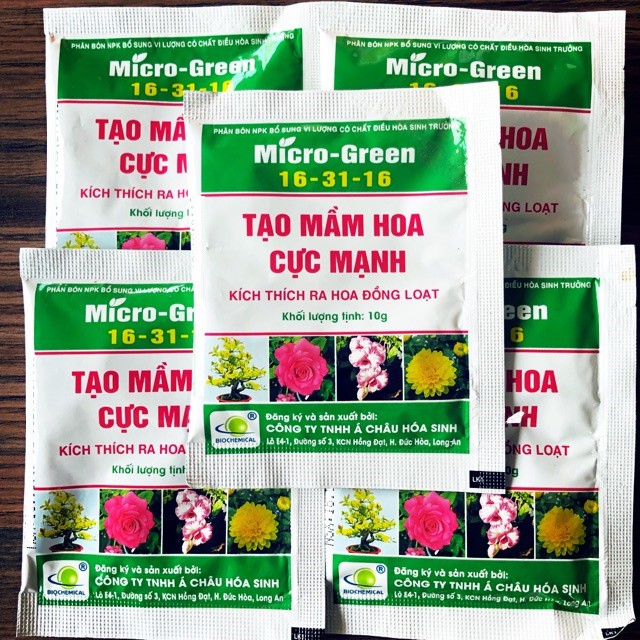 Phân bón NPK Kích Thích Ra Hoa Đồng Loạt (Gói 10 Gram) - Nông Sản Vàng