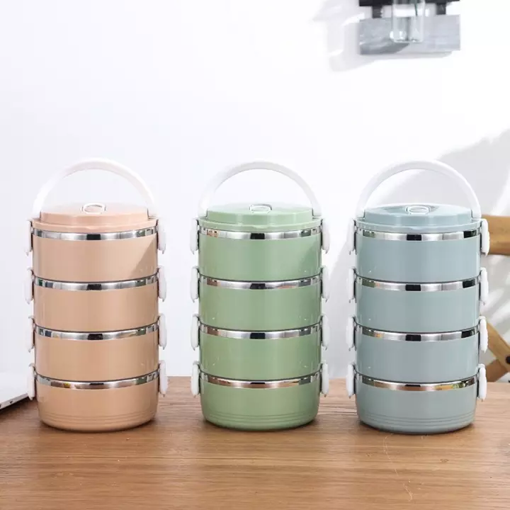 Cặp Lồng Đựng Cơm Lúa Mạch 4 Tầng Ruột Inox