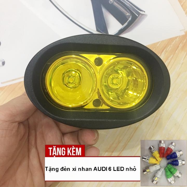 Đèn trợ sáng L2 (ánh sáng Vàng)  gắn xe máy siêu bền siêu sáng - TẶNG NGAY ĐÔI XI NHAN AUDI 6 LED