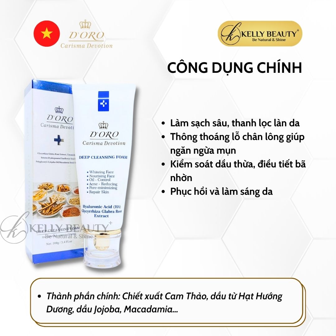 Sữa Rửa Mặt Sáng Da DORO Deep Cleansing Foam | Kelly Beauty