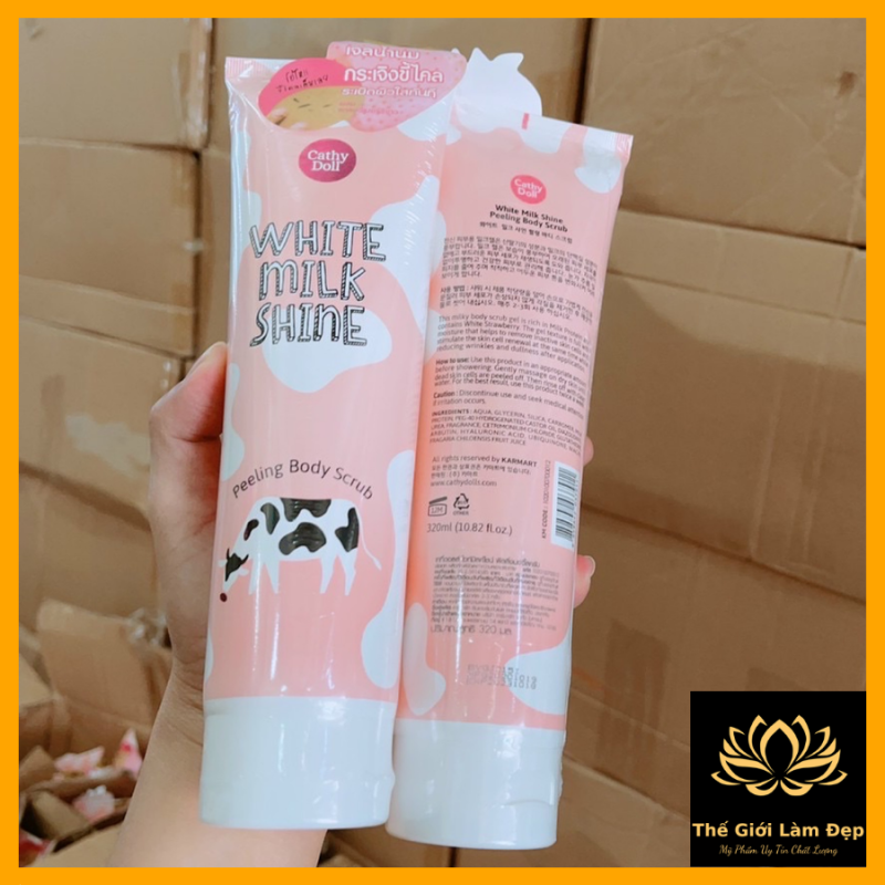 TẨY TẾ BÀO CHẾT TOÀN THÂN SỮA BÒ CATHY DOLL WHITE MILK SHINE PEELING BODY SCRUB - 320ML giá rẻ