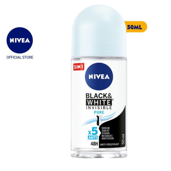 [HCM]Lăn khử mùi Nivea Invisible For Black & White 50ml - NỮ