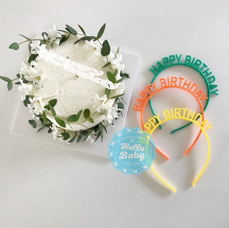 Bờm nhựa Happy Birthday nhiều màu - Hello Baby