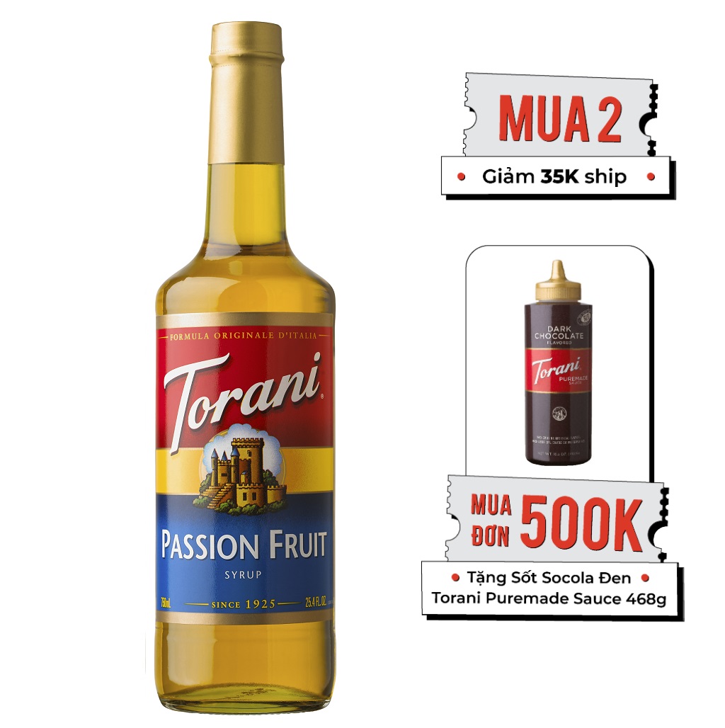 Torani Classic Siro Pha Chế Vị Chanh Dây Passion Fruit Syrup 750ml Mỹ