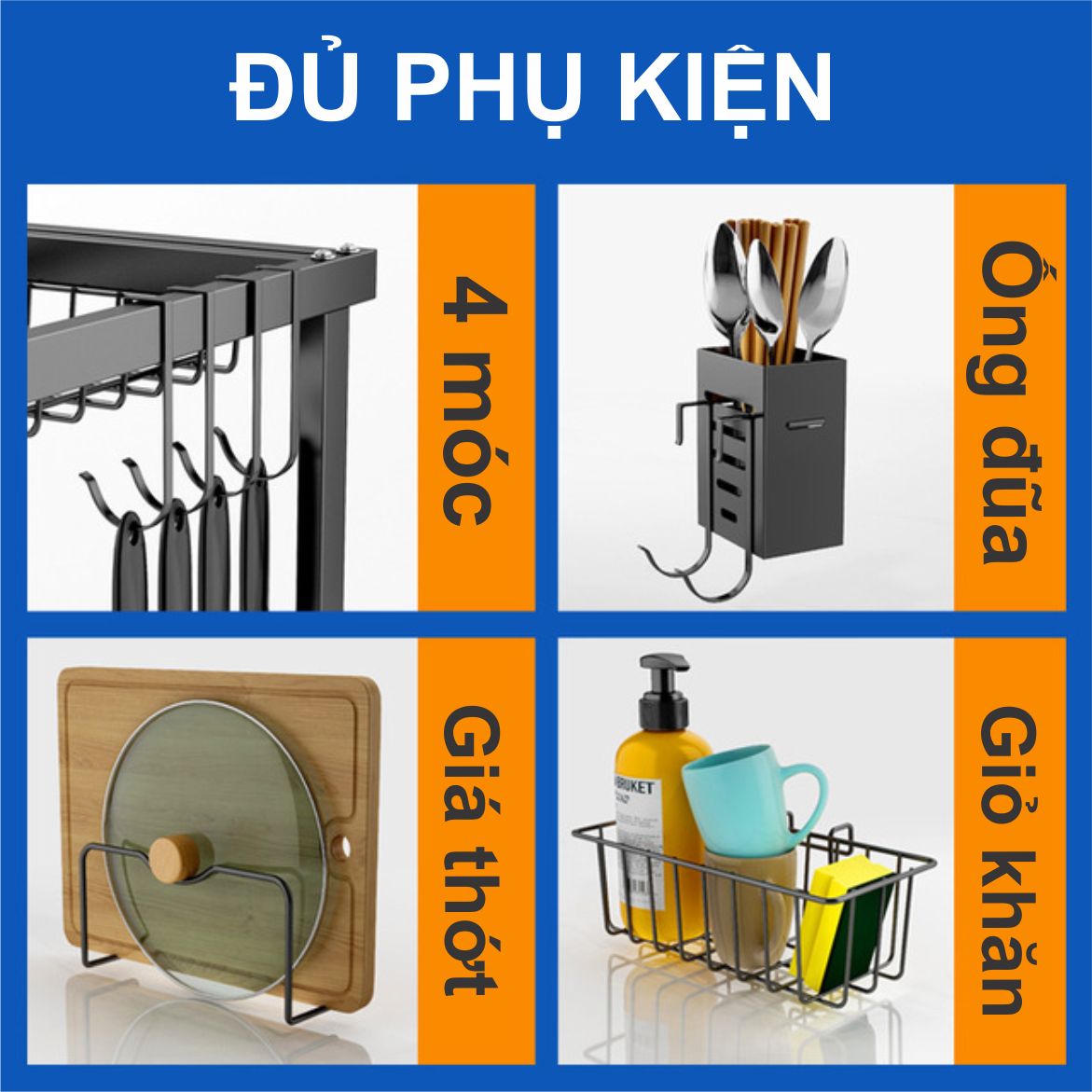 Kệ để bát đĩa chén cao cấp (loại 85cm).