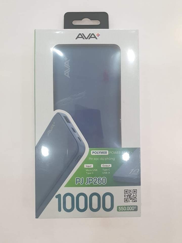 Pin sạc dự phòng Polymer 10000mAh Type C AVA+
