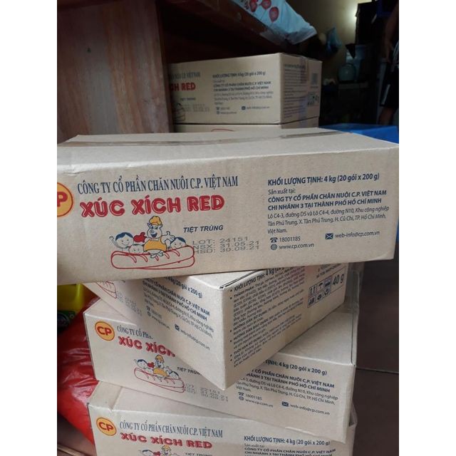 Thùng 20 Gói Xúc Xích Tiệt Trùng Red CP