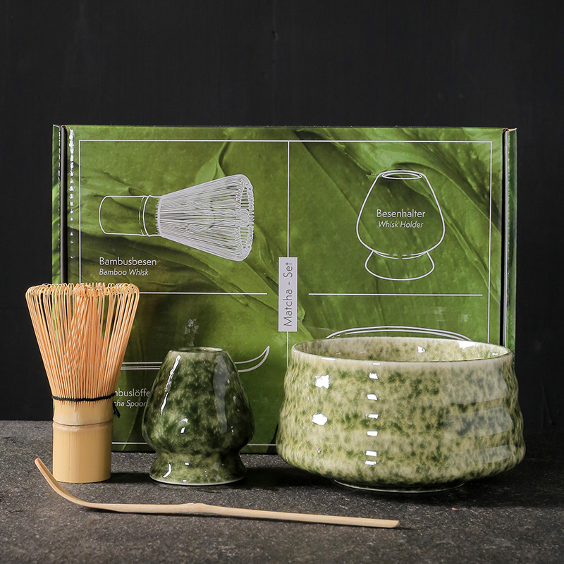 Bát matcha bộ trà gốm sứ làm matcha kiểu nhật bộ bình trà bàn chải matcha tre baibenli trà đạo thời tống