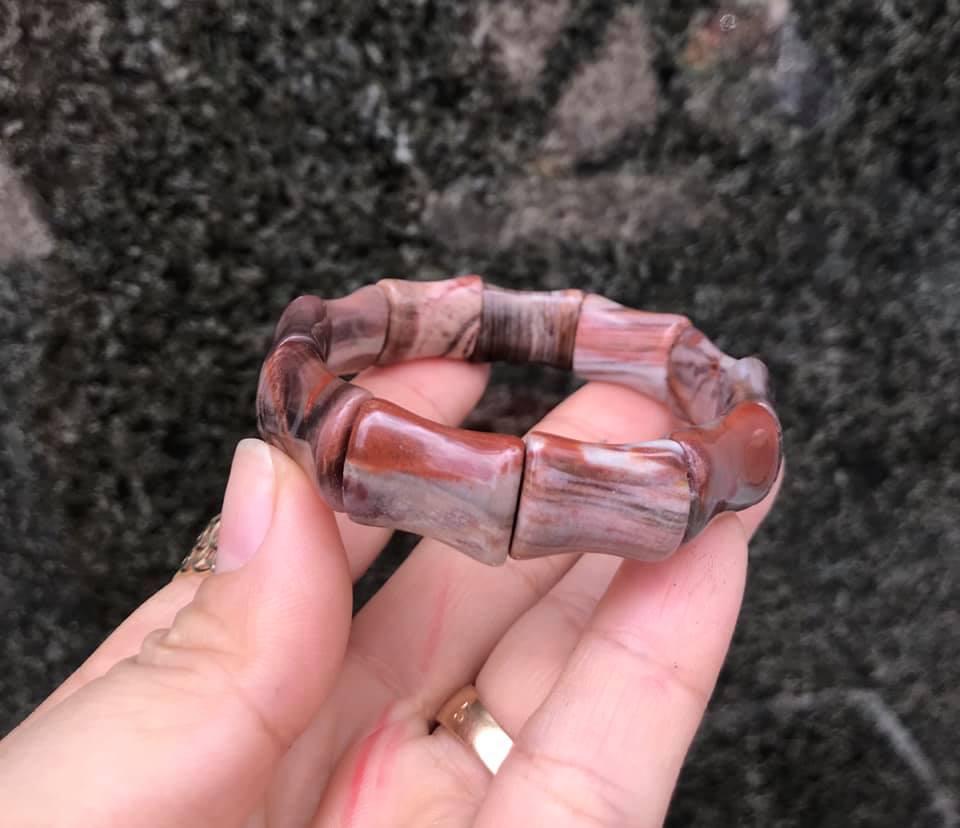 [HCM]VÒNG TAY ĐỐT TRÚC GỖ HÓA THẠCH THIÊN NHIÊN