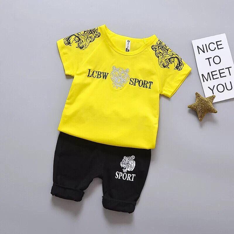 set bộ quần áo dành cho bé trai 1-5 tuổi hình hổ cực ngầu phong cách chất vải coton thoáng mát