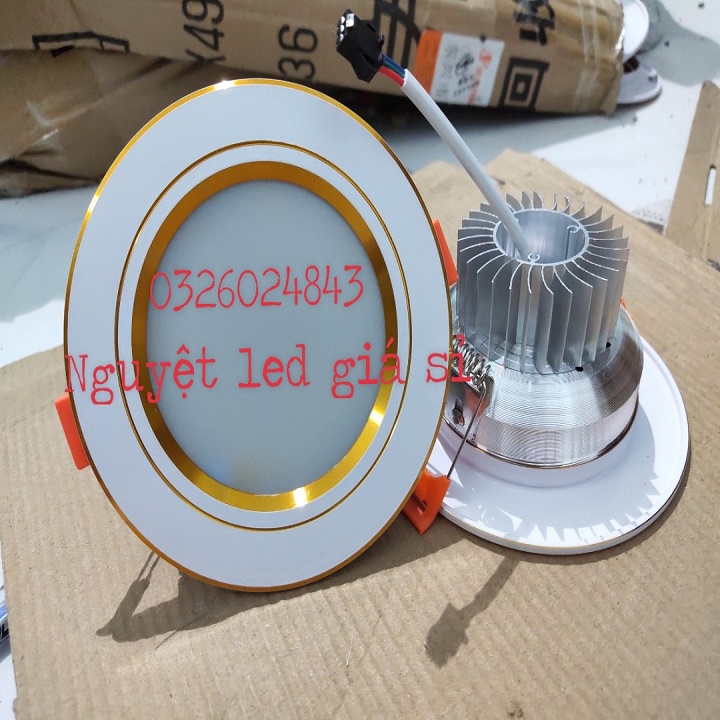 combo 10 Đèn led âm trần 7w phi 90 đổi mầu 3 chế độ - âm trần hàng thương hiệu