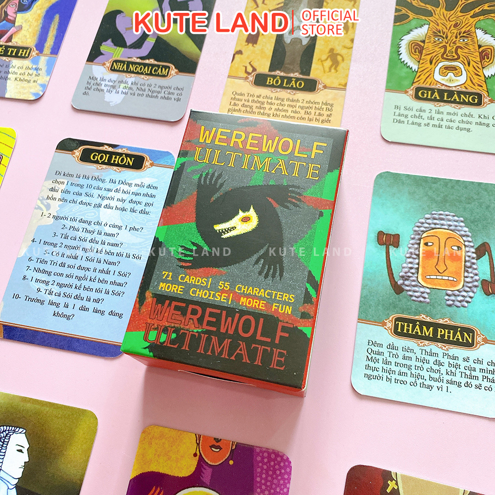 Bộ Bài Ma Sói Ultimate Việt Hóa 70 Lá Board Game Ma Sói Werewolf Tối Thượng đầy đủ chức năng