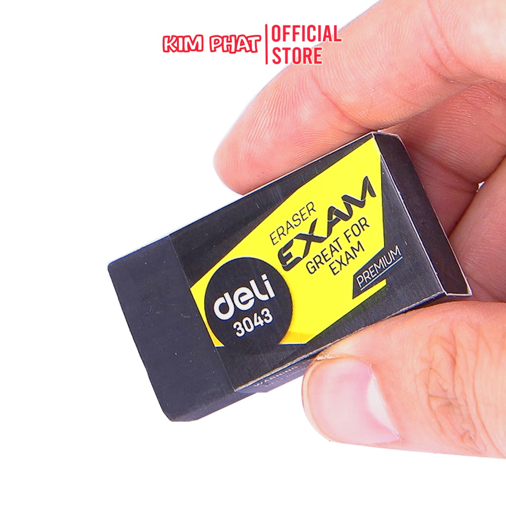 3 chiếc gôm tẩy màu đen deli e3043