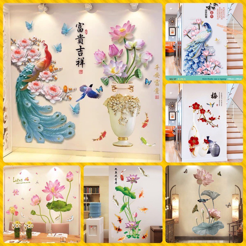 Decal Dán Tường Hoa Sen