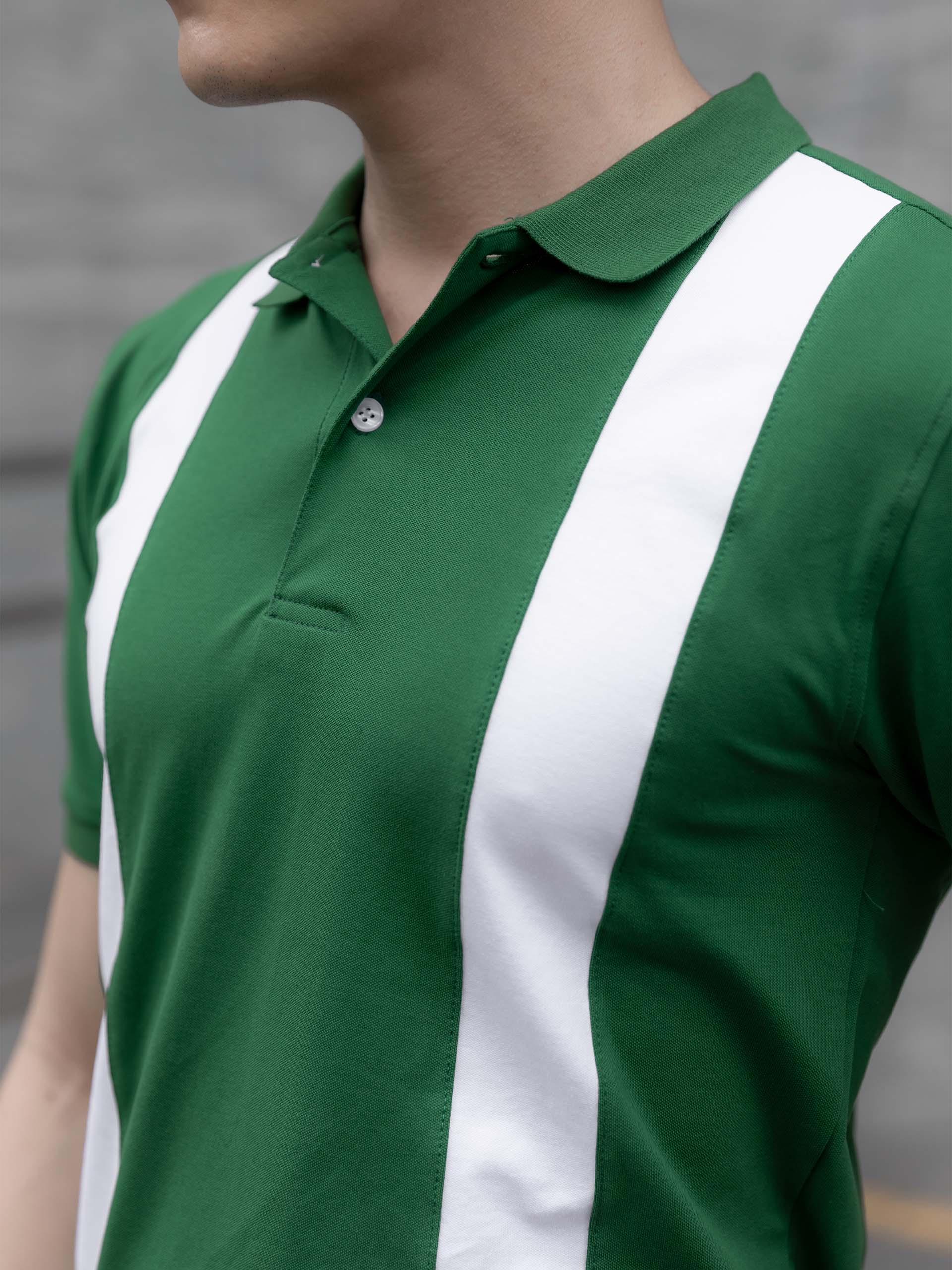 Áo Polo Vertical Color Block