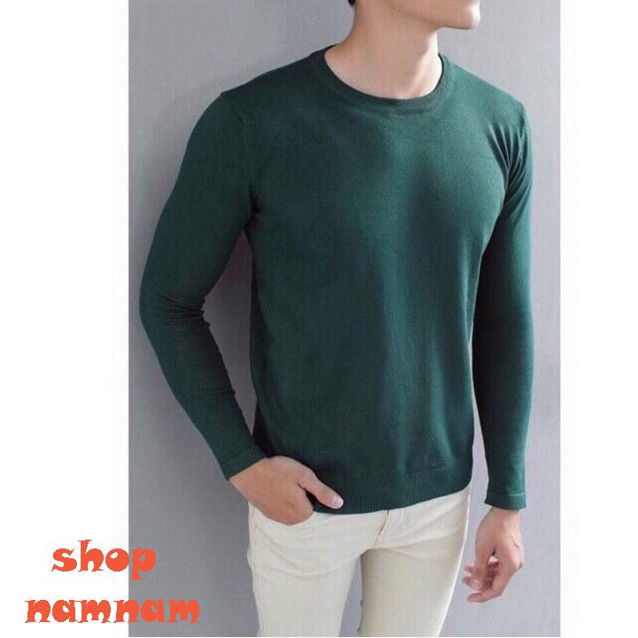 Áo len nam trơn màu xanh than