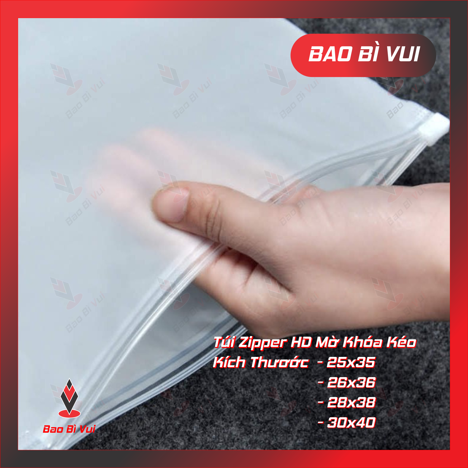 Túi zip lụa mờ HD túi gói hàng cao cấp