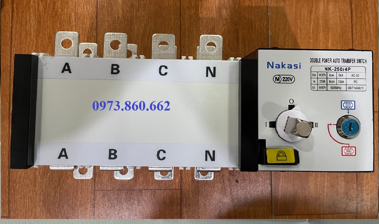Bộ chuyển nguồn tự động ats 4p 100a, 125a, 160a, 250a - chuyển đổi 2 nguồn điện 3 pha 4 cực