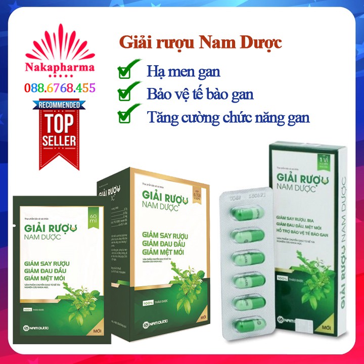 ✅ Giải rượu Nam Dược – Giúp bảo vệ tế bào gan, tăng cường chức năng gan, hạ men gan, giải độc rượu bia