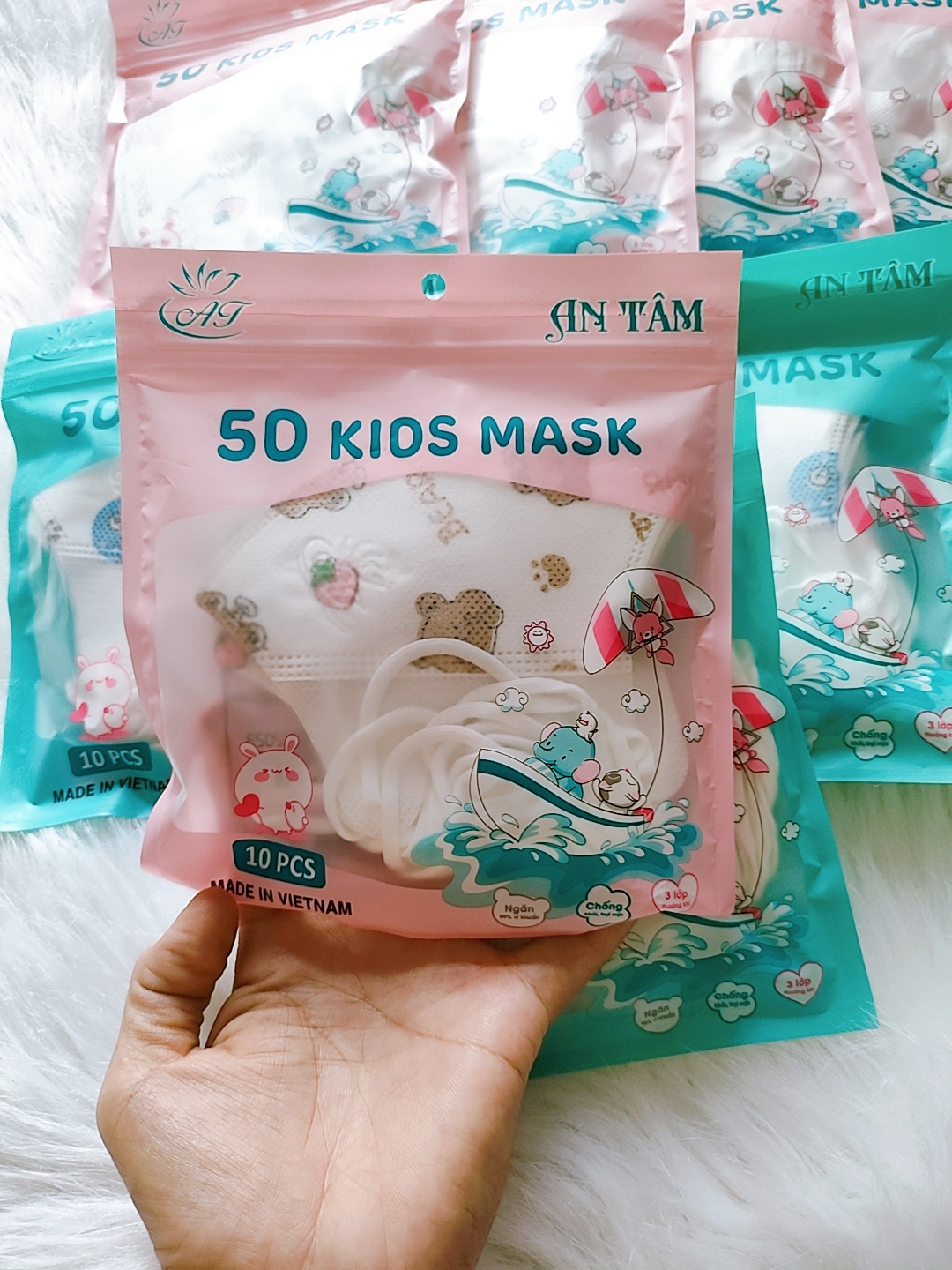 [COMBO 10 GÓI] 100 Chiếc Khẩu Trang Trẻ Em 5D Cho Bé 2 - 8 Tuổi