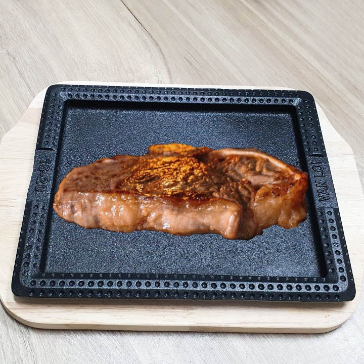Chảo nướng rán vuông bằng gang chống dính Dragon 16x20cm