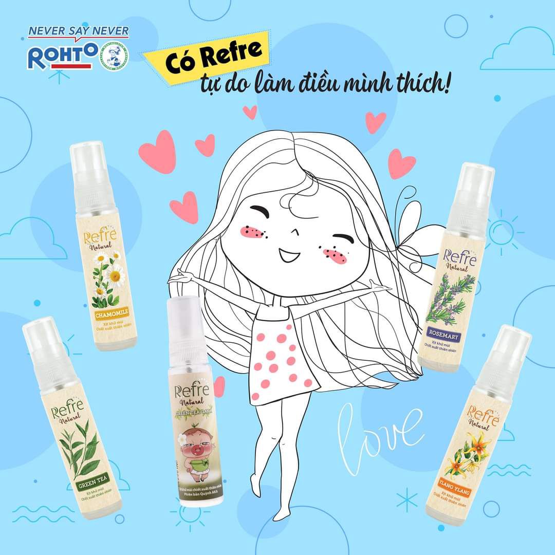 Combo 6 chai xịt khử mùi Refre 6ml/ chai
