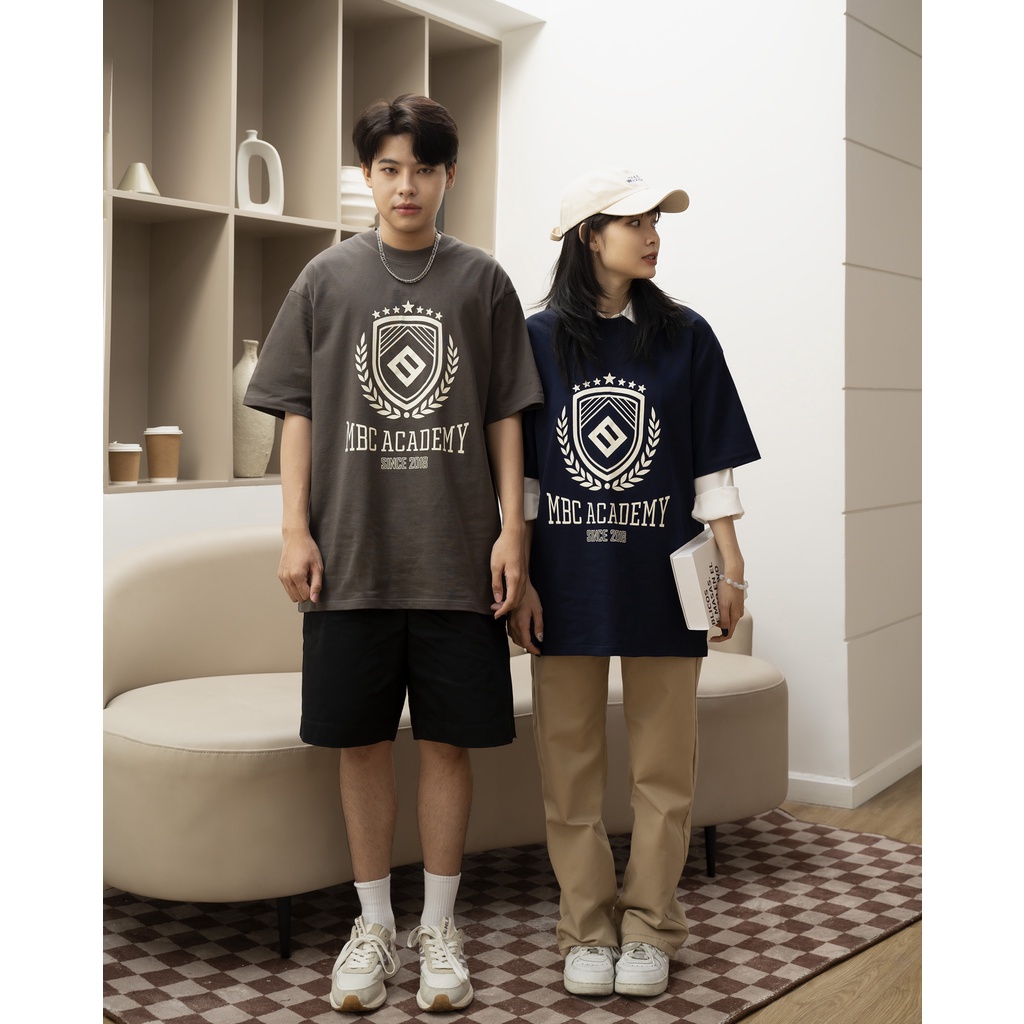 Áo Thun Cổ Tròn MBC Academy - Brown/Navy/Green/Dark Gray
