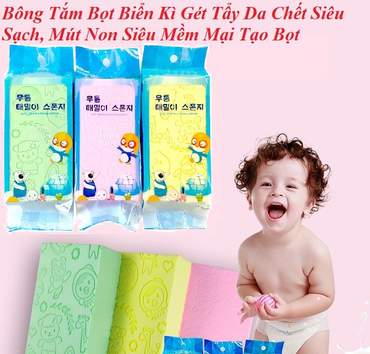 Bông Tắm Bọt Biển Kì Gét Tẩy Da Chết Siêu Sạch Cho Body Mút Non Siêu Mềm Mại Tạo Bọt Nhiều Bảo Vệ Da Tránh Trầy Xước
