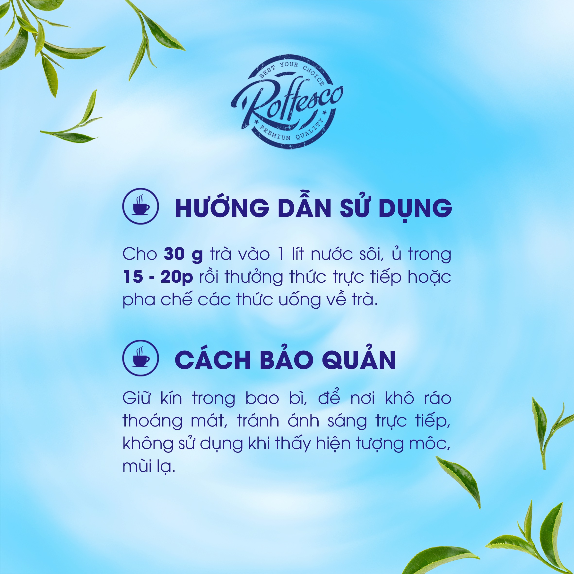 Trà Ô Long Linh Chi Thượng Hạng ROFFESCO GANODERMA OOLONG TEA Hộp 150g