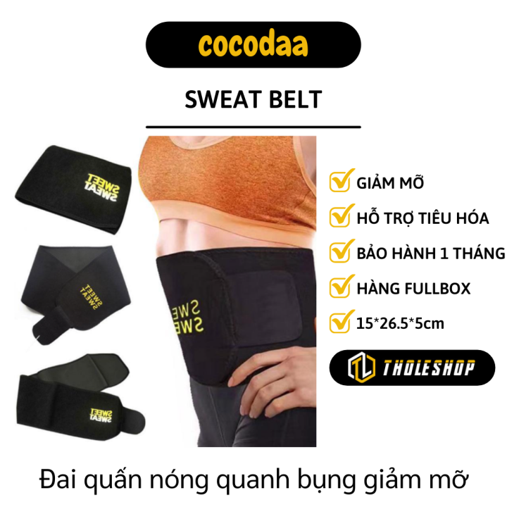 Đai quấn nóng giảm mỡ bụng - Đai quấn nóng Sweat Belt làm bằng sợi Neotex giảm mỡ thừa - Đai nịt bụng giảm mỡ siêu tốc