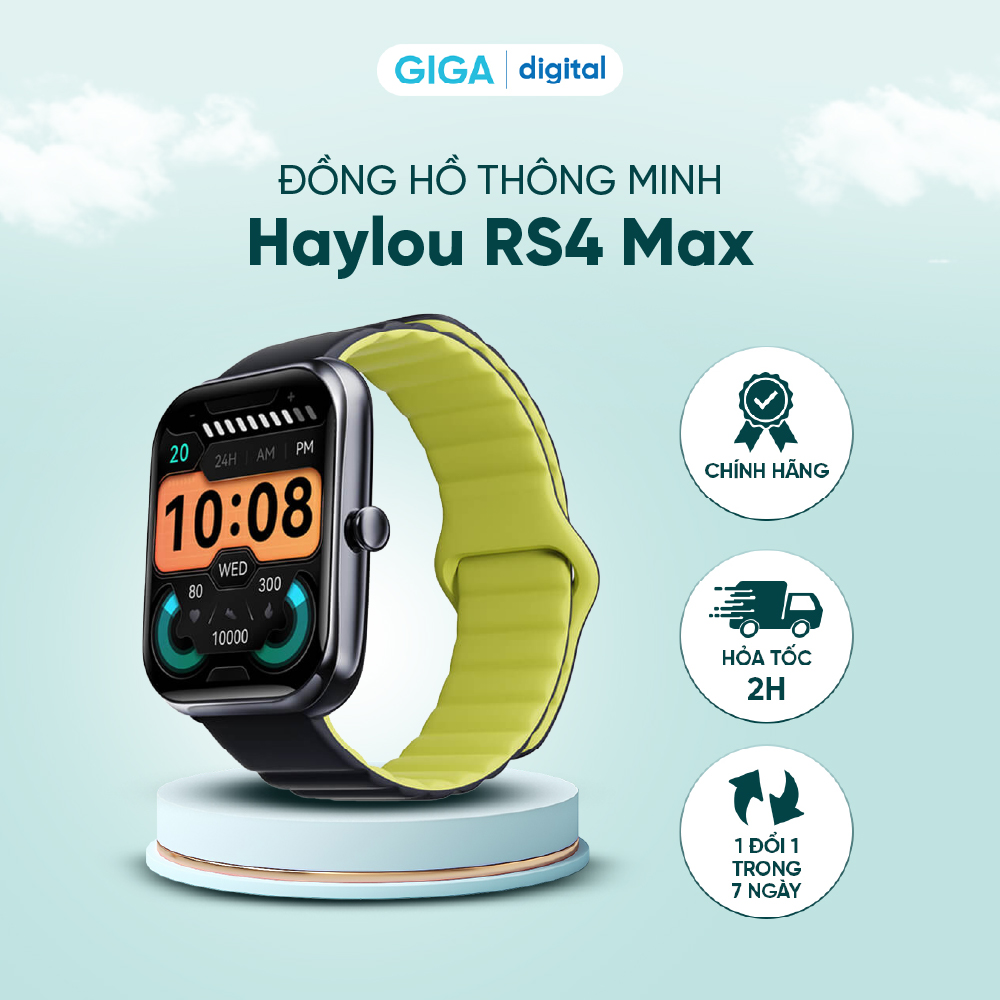 Đồng hồ thông minh Haylou RS4 Max – Theo dõi nhịp tim, SPO2 – 127 chế độ thể thao – Chống nước